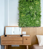 NNEDSZ YES4HOMES 5 SQM Artificial Plant Wall Grass Panels Vertical Garden Tile Fence 1X1M Green