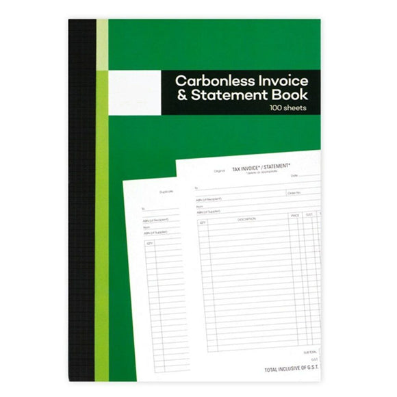 NNEDSZ 12 x 100 Pages Carbonless Invoice Book and Statement