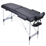 NNEDSZ YES4HOMES 2 Fold Portable Aluminium Massage Table Massage Bed Beauty Therapy Black