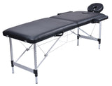 NNEDSZ YES4HOMES 2 Fold Portable Aluminium Massage Table Massage Bed Beauty Therapy Black