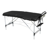 NNEDSZ YES4HOMES 2 Fold Portable Aluminium Massage Table Massage Bed Beauty Therapy Black