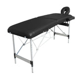 NNEDSZ YES4HOMES 2 Fold Portable Aluminium Massage Table Massage Bed Beauty Therapy Black