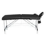 NNEDSZ YES4HOMES 2 Fold Portable Aluminium Massage Table Massage Bed Beauty Therapy Black