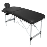NNEDSZ YES4HOMES 2 Fold Portable Aluminium Massage Table Massage Bed Beauty Therapy Black