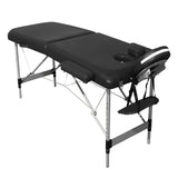 NNEDSZ YES4HOMES 2 Fold Portable Aluminium Massage Table Massage Bed Beauty Therapy Black
