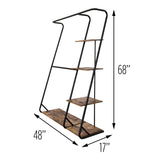 NNEDSZ Freestanding Closet with 3 Shelves Organizer Storage Clothes Hanger Rail Garment Shelf Shoe Rack