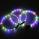 NNEDSZ Medium 55CM LED Dog Collar USB Rechargeable Night Glow Flashing Light Up Safety Pet Collars