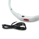 NNEDSZ Medium 55CM LED Dog Collar USB Rechargeable Night Glow Flashing Light Up Safety Pet Collars