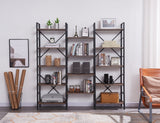 NNEDSZ YES4HOMES Industrial Vintage Shelf Bookshelf, Wood and Metal Bookcase Furniture for Home & Office