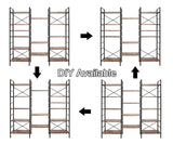 NNEDSZ YES4HOMES Industrial Shelf Bookshelf, Vintage Wood and Metal Bookcase Furniture for Home & Office