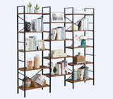 NNEDSZ YES4HOMES Industrial Vintage Shelf Bookshelf, Wood and Metal Bookcase Furniture for Home & Office