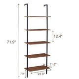 NNEDSZ YES4HOMES Industrial Ladder Shelf Wood Wall-Mounted Bookcase Storage Rack Shelves Display
