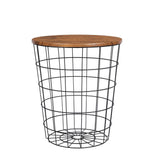 NNEDSZ YES4HOMES Vintage Round Coffee Tables Set of 2 Side Tables Robust Steel Frame for Living Room Bedroom Rustic Brown and Black