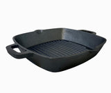 NNEDSZ YES4HOMES 26 cm Barbecue  Cast Iron Fry Grill Pan Pre-Seasoned Oven Safe Grill Frypan