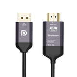 NNEDSZ Simplecom DA211 Active DisplayPort to HDMI 2.0 Cable 2M 4K@60Hz