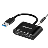 NNEDSZ Simplecom DA316A USB to HDMI + VGA Video Card Adapter with 3.5mm Audio