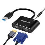 NNEDSZ Simplecom DA316A USB to HDMI + VGA Video Card Adapter with 3.5mm Audio