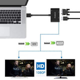 NNEDSZ Simplecom DA316A USB to HDMI + VGA Video Card Adapter with 3.5mm Audio