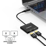 NNEDSZ Simplecom DA327 USB 3.0 or USB-C to Dual HDMI Display Adapter for 2x 1080p Extended Screens