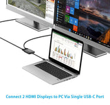 NNEDSZ Simplecom DA330 USB-C to Dual HDMI MST Adapter 4K@60Hz with PD and Audio Out
