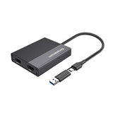 NNEDSZ Simplecom DA369 USB 3.0 or USB-C to Dual 4K HDMI 2.0 Display Adapter for 2x 4K@60Hz Extended Screens