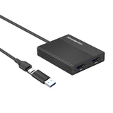 NNEDSZ Simplecom DA369 USB 3.0 or USB-C to Dual 4K HDMI 2.0 Display Adapter for 2x 4K@60Hz Extended Screens