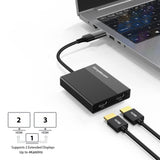 NNEDSZ Simplecom DA369 USB 3.0 or USB-C to Dual 4K HDMI 2.0 Display Adapter for 2x 4K@60Hz Extended Screens