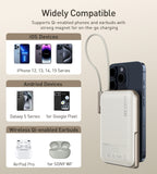 NNEDSZ CHOETECH B735-WH 10000mAh 20W MagLeap Wireless Power Bank White with Phone Holder and Build-in Cable
