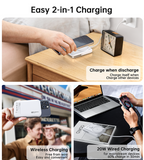 NNEDSZ CHOETECH B743-WH 10000mAh PD20W Magnetic Power Bank with Holder White