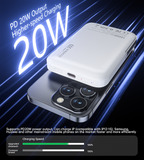 NNEDSZ CHOETECH B743-WH 10000mAh PD20W Magnetic Power Bank with Holder White