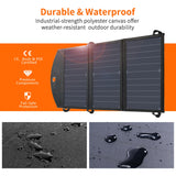NNEDSZ CHOETECH SC001 19W Portable Solar Panel Charger SunPower Panels Dual USB Charger for Camping/RV/Outdoors