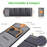 NNEDSZ CHOETECH SC005 22W Portable Waterproof Foldable Solar Panel Charger (Dual USB Ports)