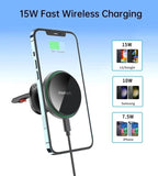 NNEDSZ CHOETECH T205-F 15W Magnetic Car Charger Holder with LED Light (PC housing)