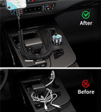 NNEDSZ CHOETECH TC0030 65W 3-Port Fast Car Charger with 3.3ft Type-C Stretchable Cable