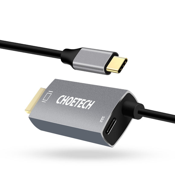 NNEDSZ CHOETECH XCH-M180-GY-V2 Unidirectional Adapter USB-C (male) to HDMI 4K 60Hz (male) + PD100W Power Delivery 1.8M