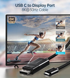 NNEDSZ CHOETECH XCP-1803 USB-C To DisplayPort Cable 8K@30Hz 1.8M Two-Way