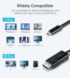 NNEDSZ CHOETECH XCP-1803 USB-C To DisplayPort Cable 8K@30Hz 1.8M Two-Way