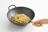NNEDSZ Yoshikawa Cook-Pal Ren 36cm Premium Carbon Steel Heat Treated Wok with two handles