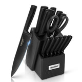 NNEDSZ Warmot 15-Piece Ultra Sharp German Stainless Chef Knife Set with Sharpener Block (826)
