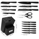 NNEDSZ Warmot 15-Piece Ultra Sharp German Stainless Chef Knife Set with Sharpener Block (826)