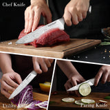 NNEDSZ Warmot 3-Piece High Carbon Stainless Steel Cooking Knife Triple Riveted Handle with Gift Box(997-3)