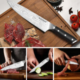NNEDSZ Warmot 3-Piece High Carbon Stainless Steel Cooking Knife Triple Riveted Handle with Gift Box(997-3)