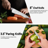 NNEDSZ Warmot 3-Piece High Carbon Stainless Steel Cooking Knife Triple Riveted Handle with Gift Box(997-3)