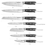 NNEDSZ Warmot 7-Piece High Carbon Stainless Steel Cooking Knife Triple Riveted Handle with Gift Box(997-7)