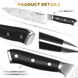 NNEDSZ Warmot 7-Piece High Carbon Stainless Steel Cooking Knife Triple Riveted Handle with Gift Box(997-7)