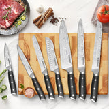 NNEDSZ Warmot 7-Piece High Carbon Stainless Steel Cooking Knife Triple Riveted Handle with Gift Box(997-7)