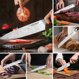 NNEDSZ Warmot 7-Piece High Carbon Stainless Steel Cooking Knife Triple Riveted Handle with Gift Box(997-7)