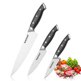 NNEDSZ Warmot 3-Piece High Carbon Stainless Steel Ultra Chef Knife Set with Gift Box (317-3)