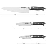 NNEDSZ Warmot 3-Piece High Carbon Stainless Steel Ultra Chef Knife Set with Gift Box (317-3)
