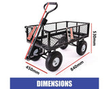 NNEDSZ Garden Dump Rolling Mesh Cart with Heavy Duty Steel Frame,10 Inch Pneumatic Tires Maximum Load Capacity of 300 Kg (Black)